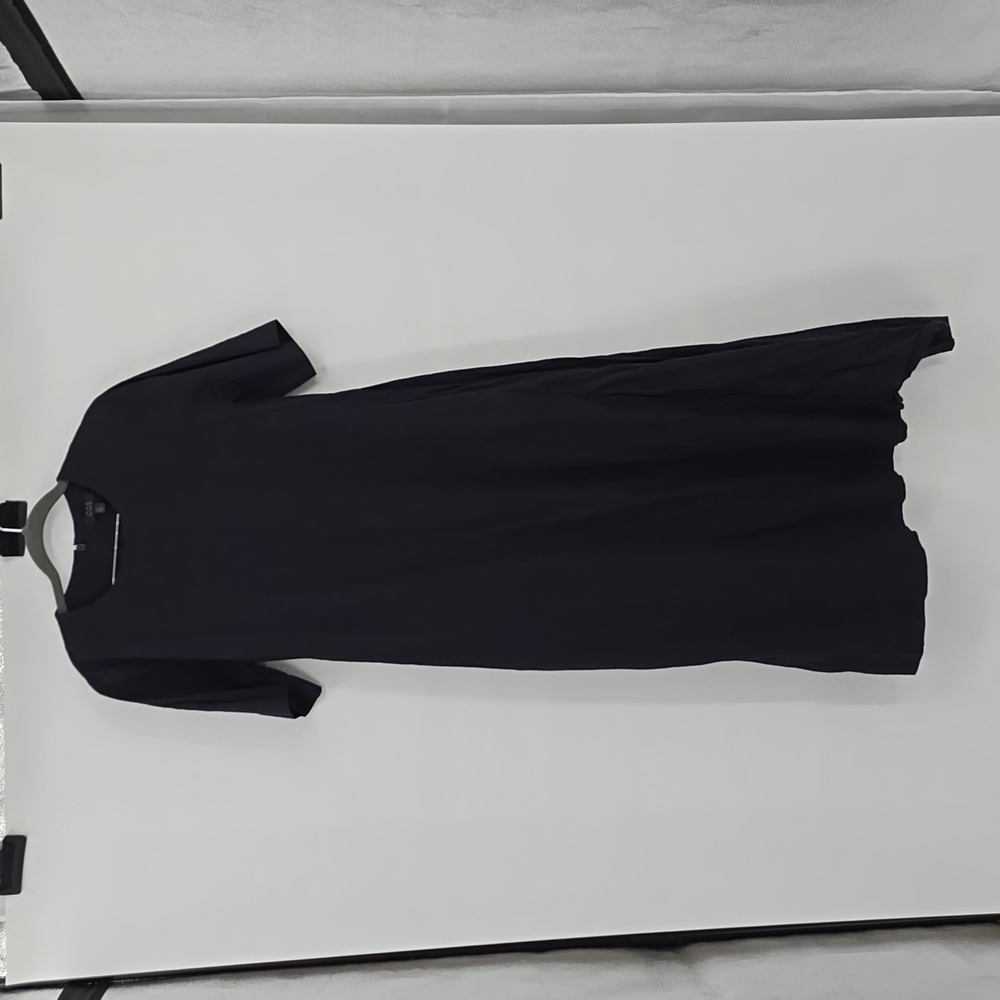 COS Apron Wrap Seersucker Midi Dress Black Size 8